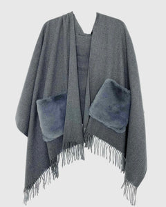 Cape, Cashmere Blend, Dark Grey