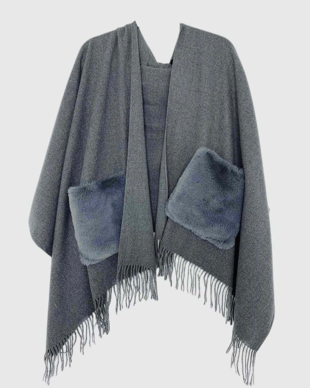 Cape, Cashmere Blend, Dark Grey