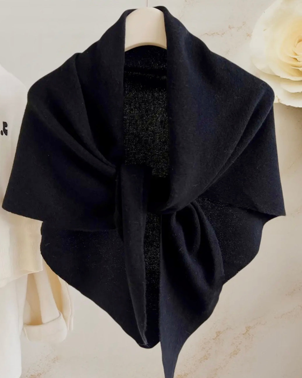 Wrap, Cashmere Blend, Black