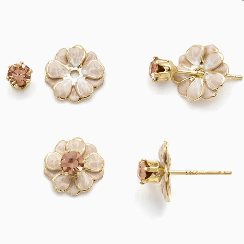 Enamel Flower Earring Set (Four Colors)